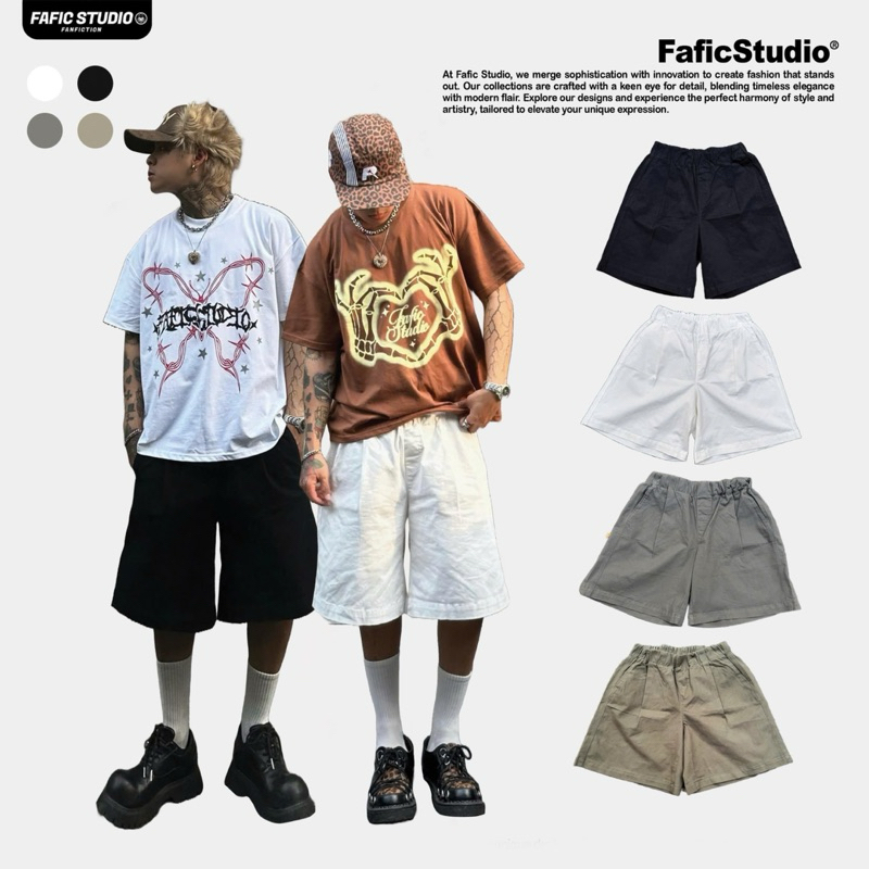 Quần Short Lửng Nam FAFIC Chất Kaki Co Dãn Ông Rộng - FAFIC STUDIO