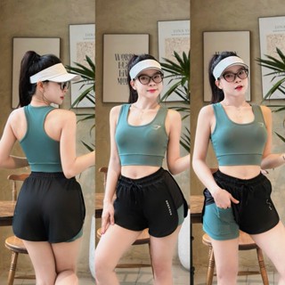 Bộ bra tập gym yoga earobic  bo xiết eo kết hợp quần đùi 2 lớp cho nữ EoSport - Đồ tập gym yoga nữ( NG04)