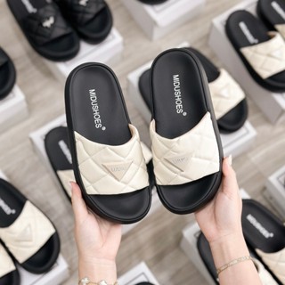 Dép MIDU Đế Bánh Mỳ, Da Mềm Cao Cấp TEK Cao Cấp Quai Ngang 4 Màu 4 Phân