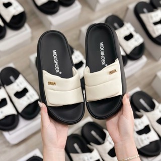 Dép MIDU KEME Đế Bánh Mỳ, Da Mềm Cao Cấp Quai Dán 3 Màu 4 Phân