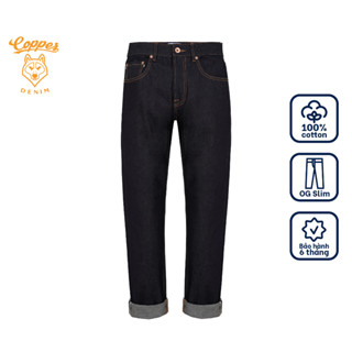 Quần Jeans Nam 14.5 Oz - raw selvedge denim, dáng OG slim, màu diamond blue - Copper Denim
