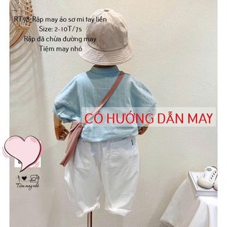 RT98_Rập giấy may áo sơ mi tay liền bé trai