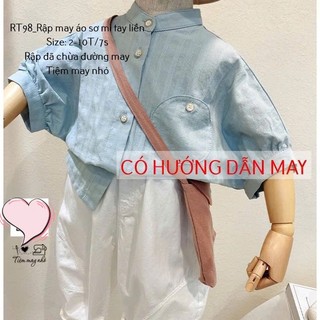 RT98_Rập giấy may áo sơ mi tay liền bé trai