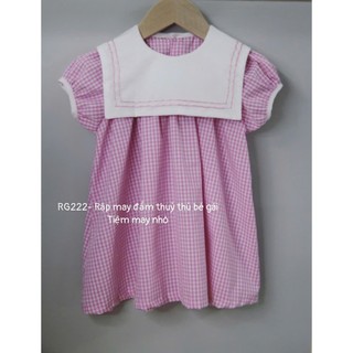 RG222_Rập giấy may váy cổ thủy thủ bé gái