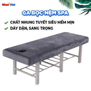 GA BỌC NỆM SPA chất liệu tuyết nhung mềm mịn êm ái dày dặn sang trọng cho giường massage hoặc thẫm mĩ, có thể may lỗ úp