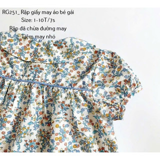 RG251_ Rập giấy may áo kiểu cổ sen bé gái