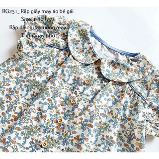 RG251_ Rập giấy may áo kiểu cổ sen bé gái