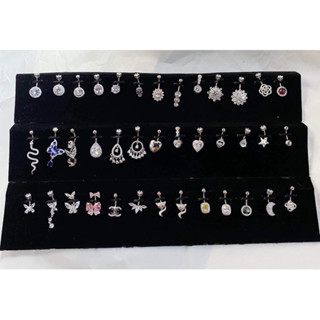 |Hoa Toc| Khuyên rốn bạc có sẵn