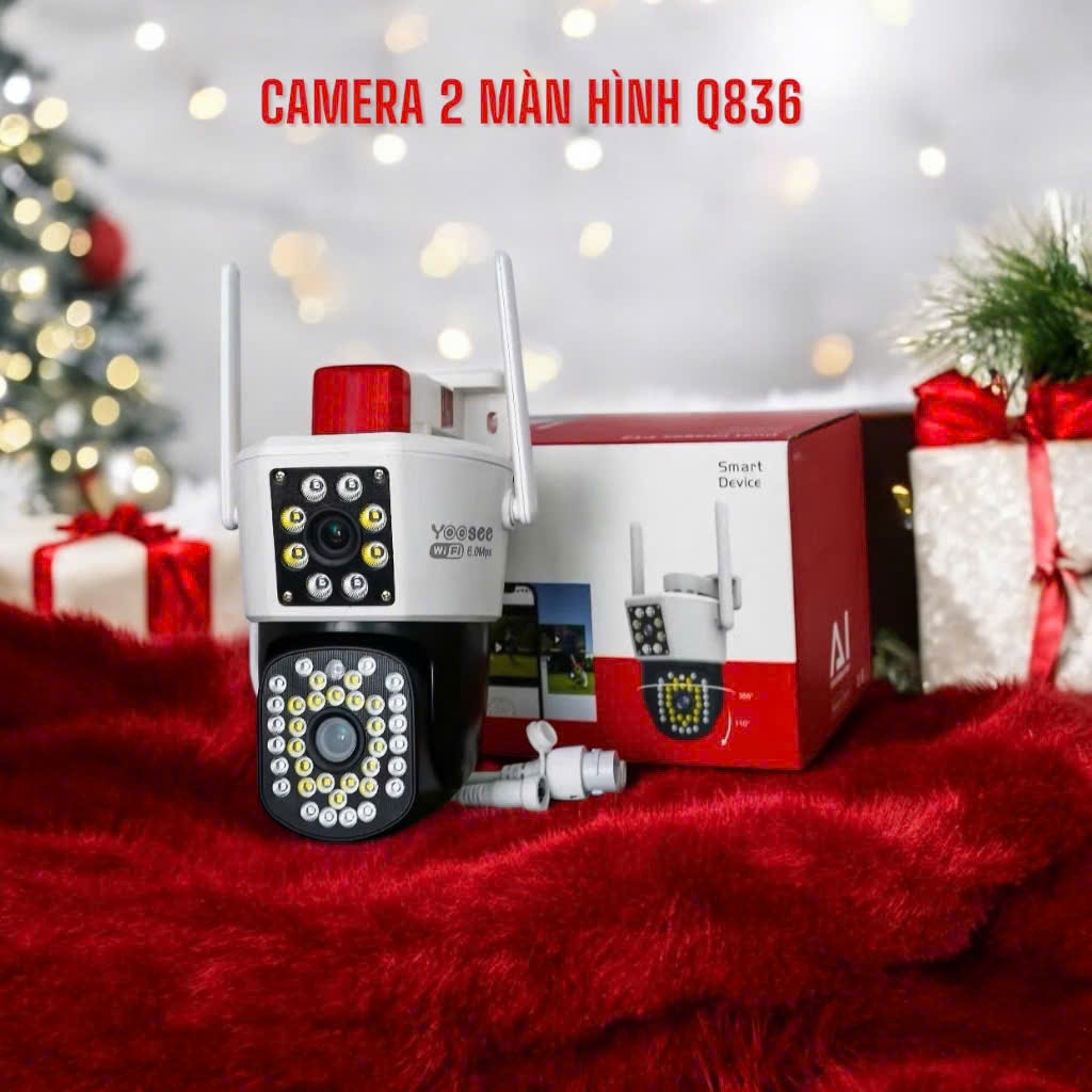 Camera YooSee Ngoài Trời 2 Mắt Mode Q42D - Chuẩn 2K Siêu Nét Góc Rộng
