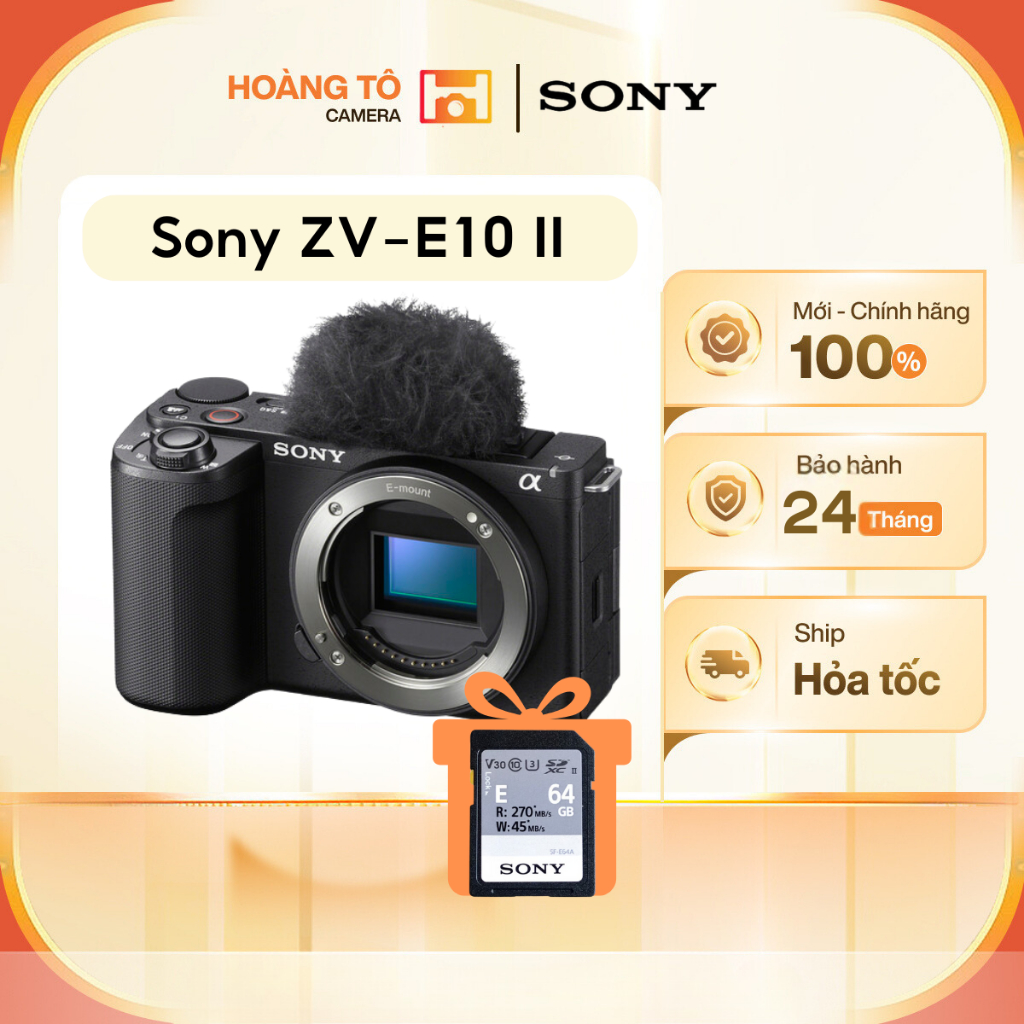 Máy ảnh Sony ZV-E10 Mark II ( ZVE10 II ) Mới chính hãng | Tặng thẻ nhớ 64GB