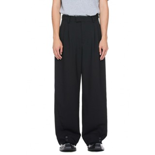 Quần dài ống rộng có khuy cài - BEUTER Black Wide Leg Trousers