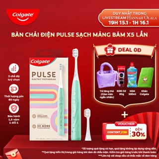[Hannah Olala x Colgate] Bàn chải điện Colgate PULSE công nghệ sóng âm, sạch mảng bám gấp 5 lần, pin 60 ngày