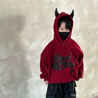 Áo hoodie lót lông sừng đen cho bé trai mùa đông ấm áp B81-21546