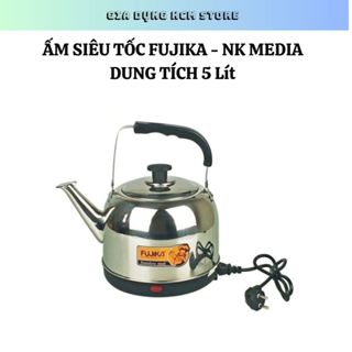 Ấm điện đun nước , ấm siêu tốc FUJIKA - MEDIA loại Inox dung tích 5 Lít - Công suất 1500W- Tự ngắt khi sôi - Bảo hành