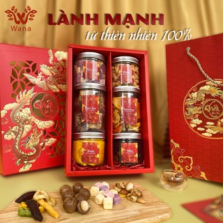 |HỎA TỐC| Hộp quà tết hạt dinh dưỡng date mới 2025, hộp quà tết lành mạnh, set quà tết sức khỏe cho bố mẹ Wana