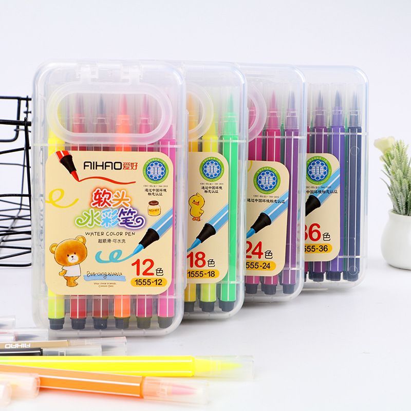 Bộ Bút Dạ Màu AIHAO - Bút Dạ Màu 1555 [12-18-24 màu]