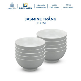 Bộ 10 chén cơm 11.5cm jas trắng - Gốm sứ cao cấp Minh Long I