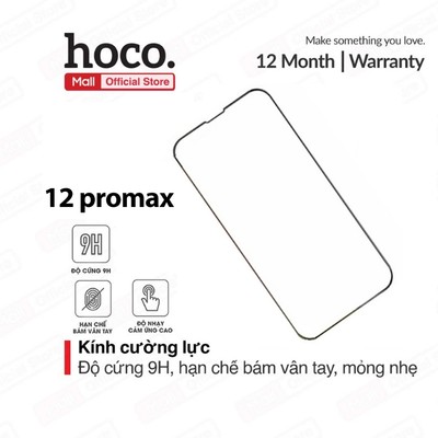 Cường lực Hoco G6 dành cho ip 12 pro max, độ cứng 9H, hạn chế bám vân tay, cảm ứng nhạy