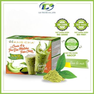 Hộp Trà Sữa Wangcha Tiện Lợi Vị Matcha - Bột Trà Sữa Matcha Thơm Ngon Có Thạch Trân Châu Ngọc Trai Đi Kèm