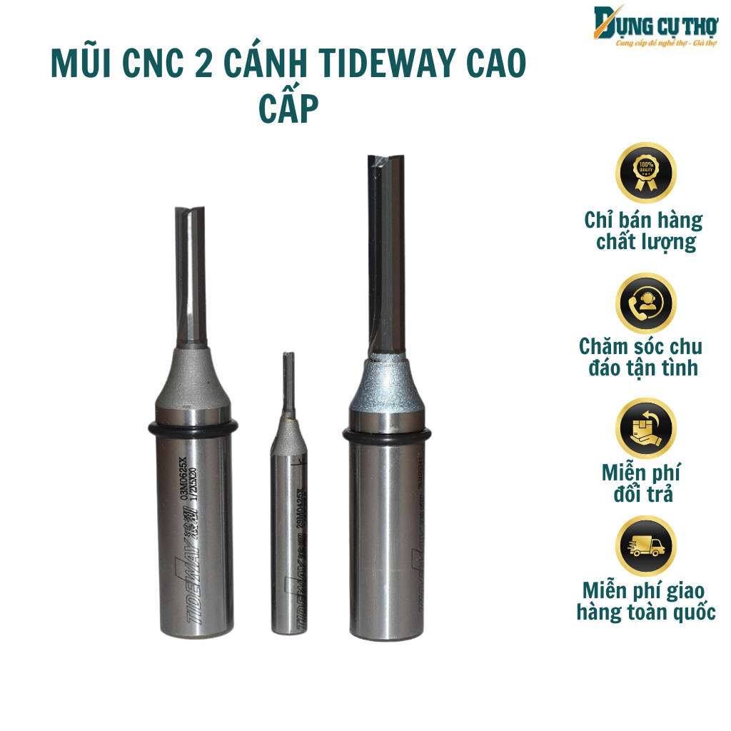 Mũi CNC 2 cánh Tideway cao cấp
