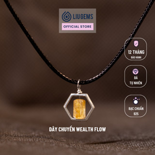  Dây Chuyền Nam Lu Thống Đá Tự Nhiên Mix Charm Bạc Lục Giác Liugems Wealth Flow Cá Tính Ý Nghĩa DD01 