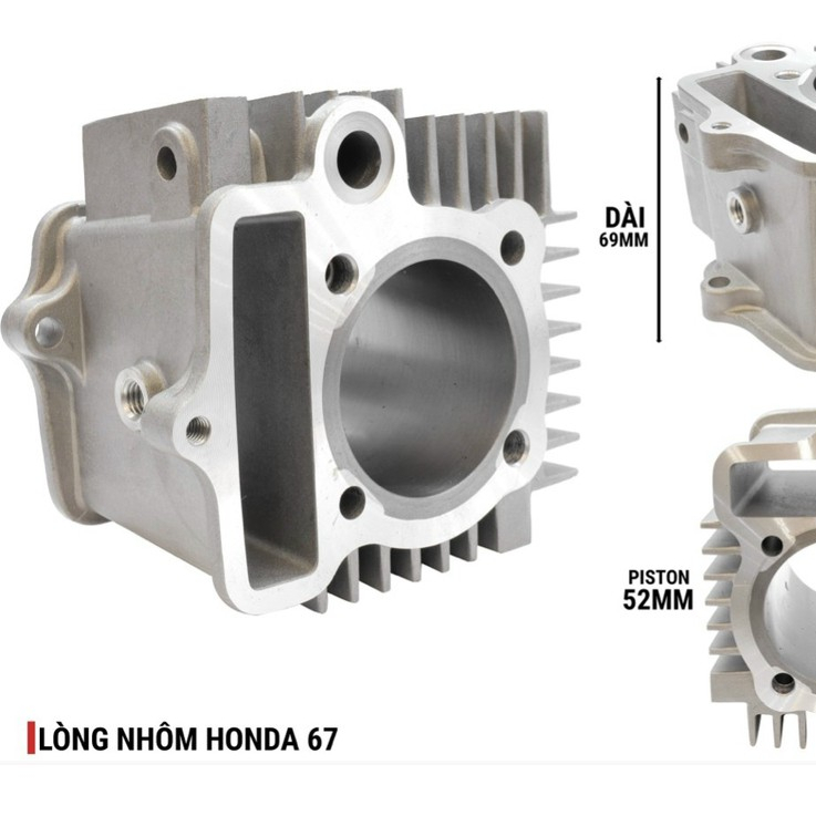 Lòng nhôm 67 trái 52,5 54 dài 78 69 đóng số 49cc ATE RACING ( CHỈ VỎ LÒNG )