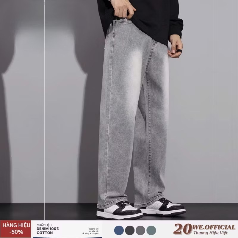 Quần Jean Nam Ống Rộng Dáng Suông Chất Vải Dày Dặn Màu Đen Xám Trầm SMOKE V.1 | BigBuy360 - bigbuy360.vn