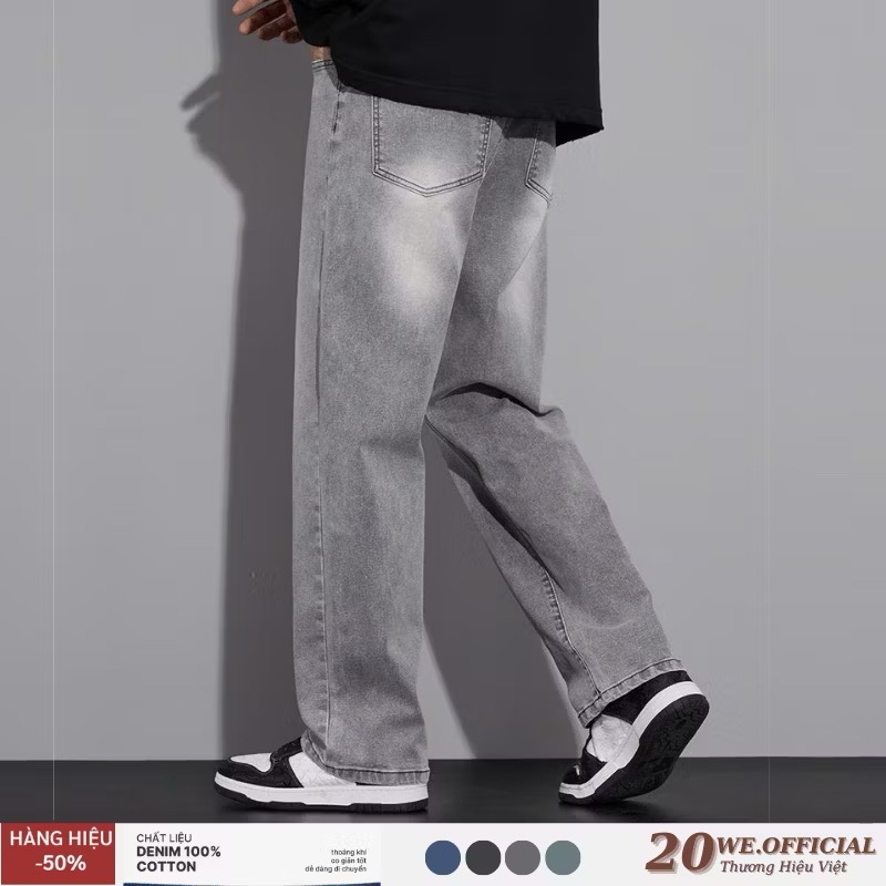 Quần Jean Nam Ống Rộng Dáng Suông Chất Vải Dày Dặn Màu Đen Xám Trầm SMOKE V.1 | BigBuy360 - bigbuy360.vn