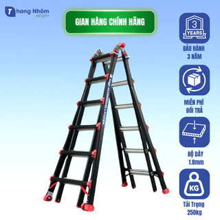  Thang nhôm chữ A rút lồng N&P NP-06 PRO  chữ A: 3m - chữ I: 6m  tải trọng 250kg - Bảo hành 3 năm 