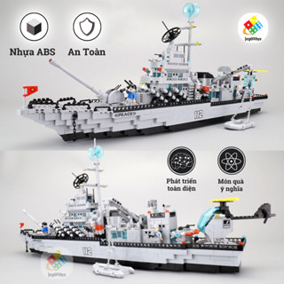 Mô Hình Lắp Ráp Tàu Chiến 1442+ mảnh ghép - Tàu Dài 80cm - Bộ Đồ Chơi Lắp Ráp Thông Minh Cho Bé Trai