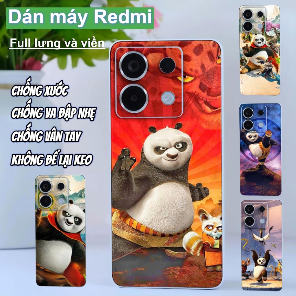 Miếng dán Skin Mặt lưng sau full viền Xiaomi Redmi Note 13 Pro 5G , 12 Turbo ,K70 Pro , K40 Pro K50 