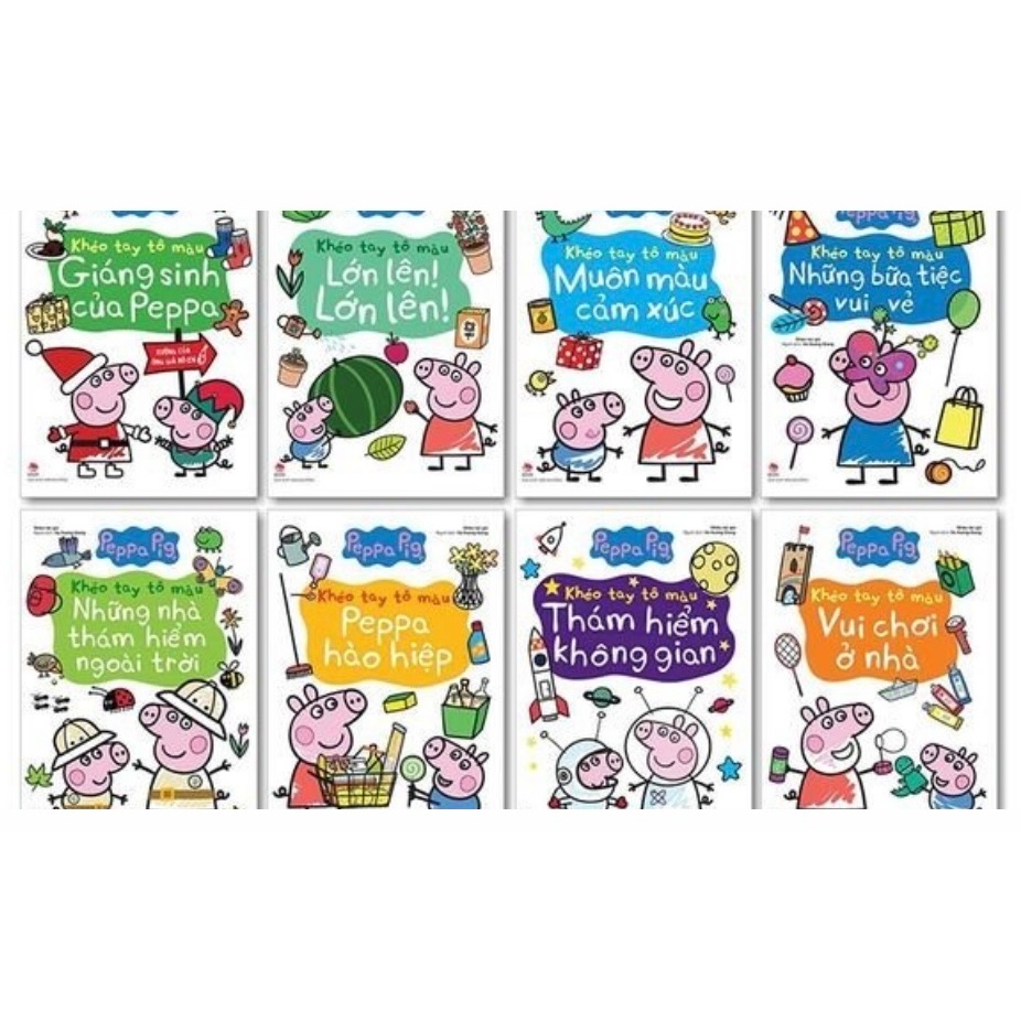 Sách - Peppa Pig - Khéo tay tô màu - 8 quyển (NXB Kim Đồng)