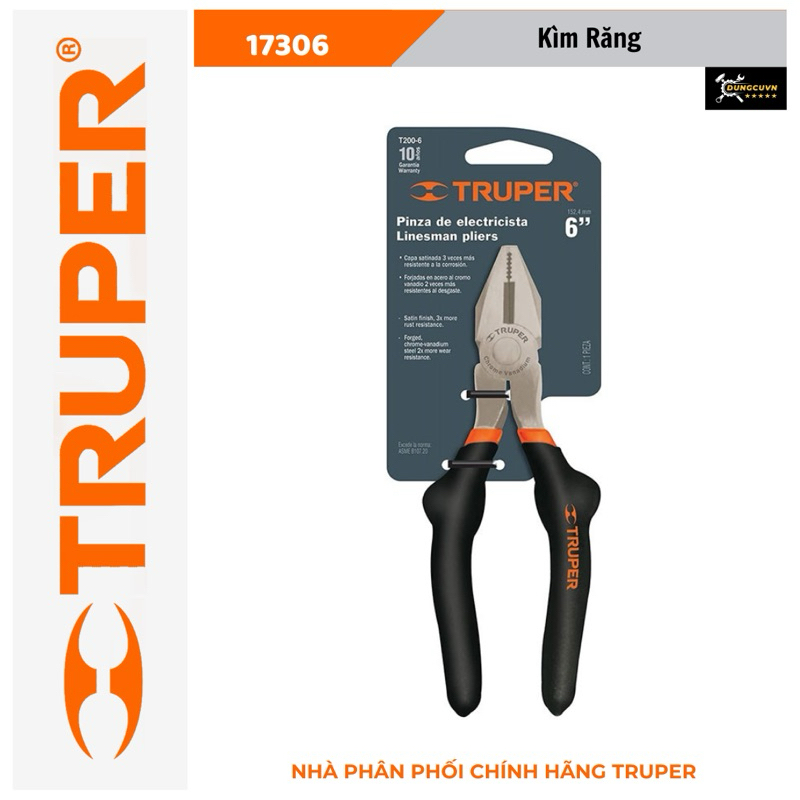 6" (150mm) Kìm răng Truper 17306 (T200-6)
