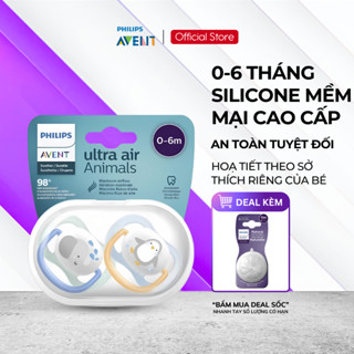 Ti Giả Avent Ultra Soft - Air 0-6 Tháng, Núm Ty Ngậm Cho Bé Sơ Sinh An Toàn Mềm Mại Chính Hãng