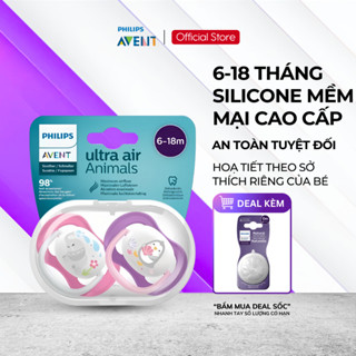Ti Giả Avent Ultra Soft - Air 6-18 Tháng, Núm Ty Ngậm Cho Bé An Toàn Mềm Mại Chính Hãng