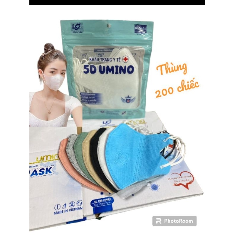 [Top Value]Thùng 300 chiếc Khẩu Trang 5D Mask 5D UMINO chống bụi khẩu trang 5D chống nắng