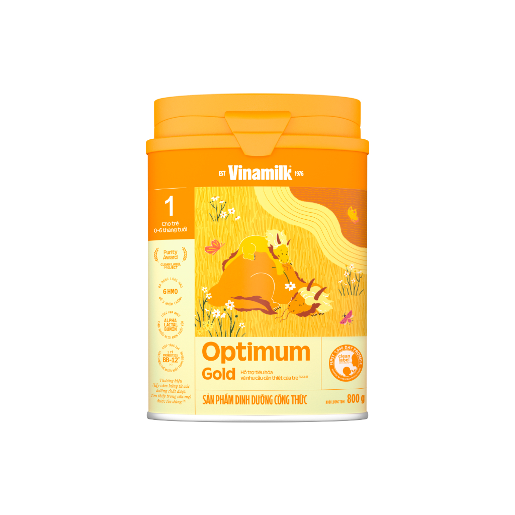 Sữa bột Optimum Gold Vinamilk 800G - Số 1 và 2