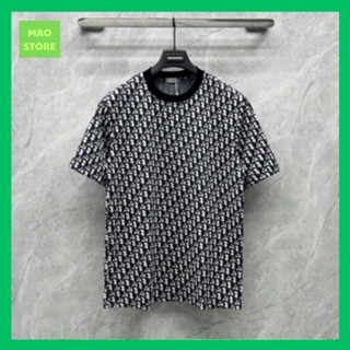 Áo Phông Nam Nữ Premium Cotton CD Dệt Vân Chữ Monogram Đen Trắng Tràn Thân . Áo Cộc Táy Siêu Cấp Dành Cho Anh Em Boy Phố