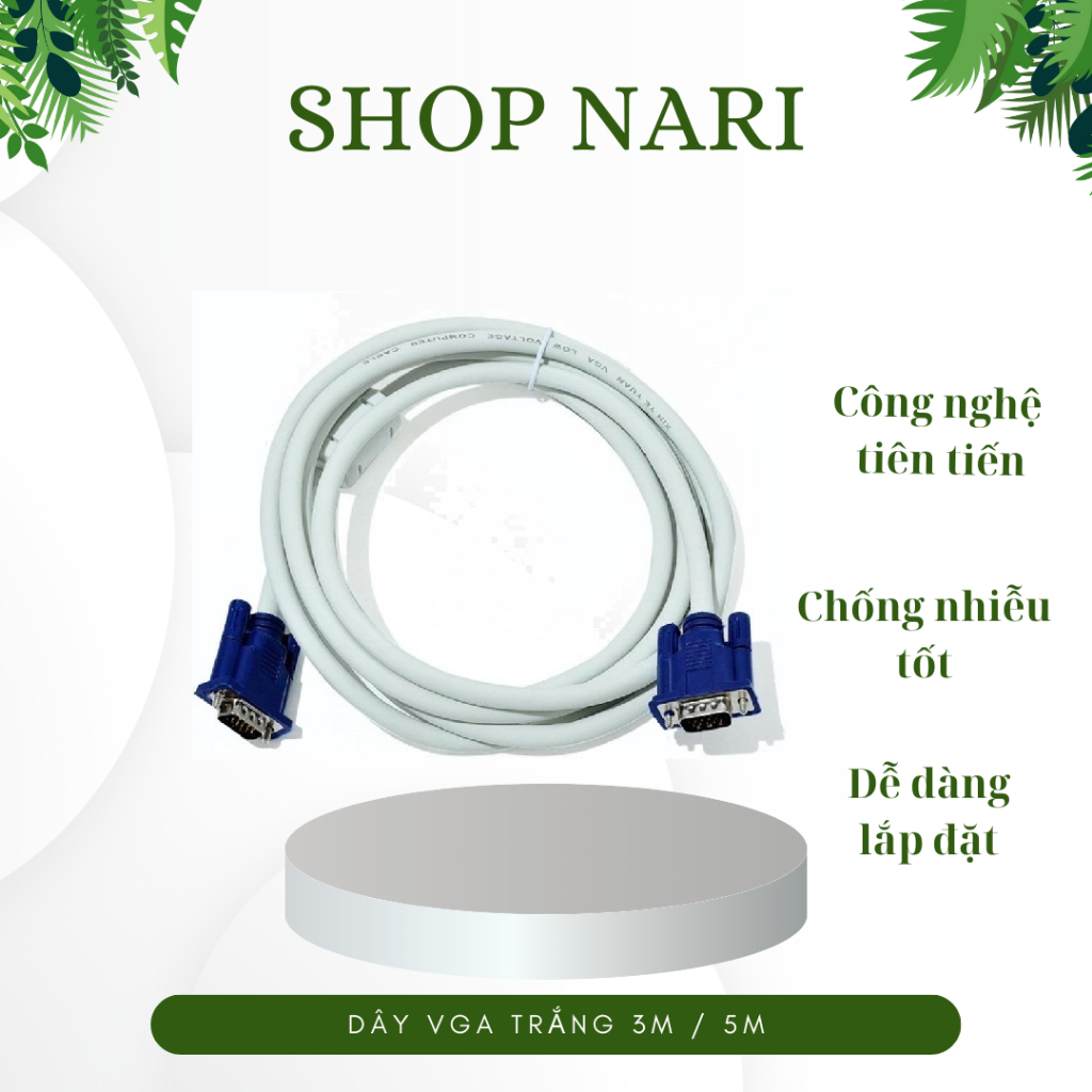 Dây VGA 3M truyền tín hiệu ổn định hình ảnh sắc nét chống nhiễu chống gãy