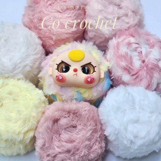 Len Lông Thỏ Giả Lông Chồn mềm mịn sử dụng đan móc thú bông túi khăn