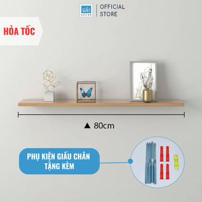 Kệ Thanh Ngang Dài 80cm, Gỗ Dày 17mm SIB Decor, Dễ Dàng Lắp Đặt SIB Decor