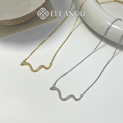 Dây chuyền bạc nữ Eleanor Accessories hình rắn basic bạc 925 phụ kiện trang sức vòng cổ 9244