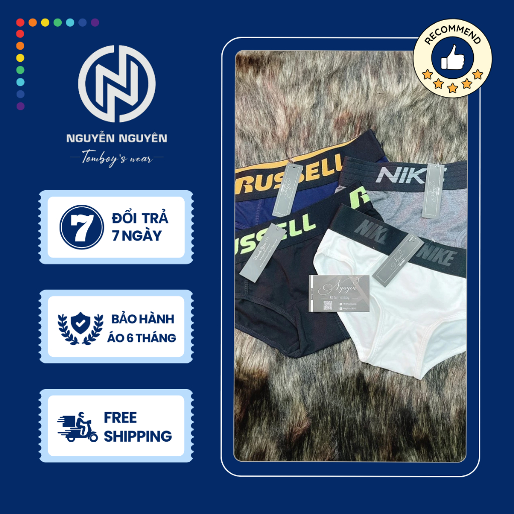 Quần Lót Tam Giác Nam Tomboy Quần Xì Sịp Nam Tomboy Thun Trơn Cao Cấp Combo Kháng Khuẩn Nguyễn Nguyê