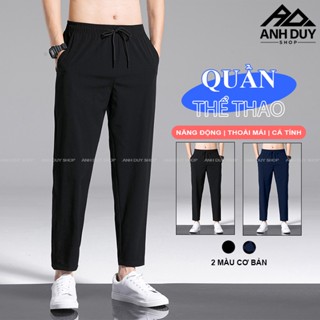 Quần Thể Thao Nam Nữ Dài Trơn Basic Thể Dục Ống Suông Thun Poly Unisex ANH DUY SHOP QD02