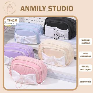 Hộp bút ANMILY-DÂY CHUN thể tích lớn nhiều ngăn đựng được nhiều bút túi đựng bút dễ thương học sinh sinh viên-CHUN6