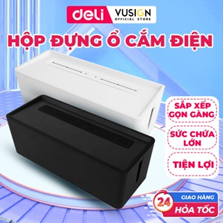 Hộp Đựng Ổ Cắm Điện DELI Tiết Kiệm Không Gian, Hộp Nhựa ABS Đựng Giắc Cắm, Dây Điện Cáp Sạc Tiện Lợi