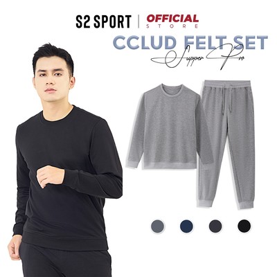 Bộ quần áo nỉ nam trơn S2 SPORT thể thao cotton USA mềm mịn, bo chun chắc chắn, khỏe khoắn - BN05