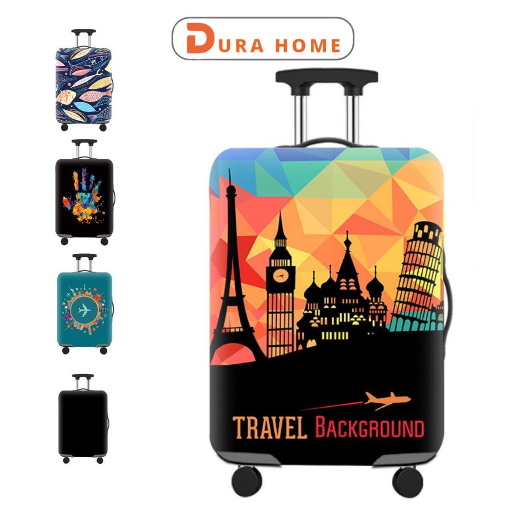 Túi Bọc Vali 3D Co Dãn 4 Chiều Cao Cấp Chống Trầy Xước, Túi Trùm Bảo Vệ Vali Du Lịch DuraHome