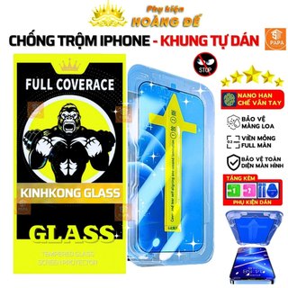  Cường lực chống nhìn trộm có khung tự dán cho iphone 17 Pro max 11Promax 14 Promax 13 Pro 15 Xsmax 11 X Xr 16 Promax 