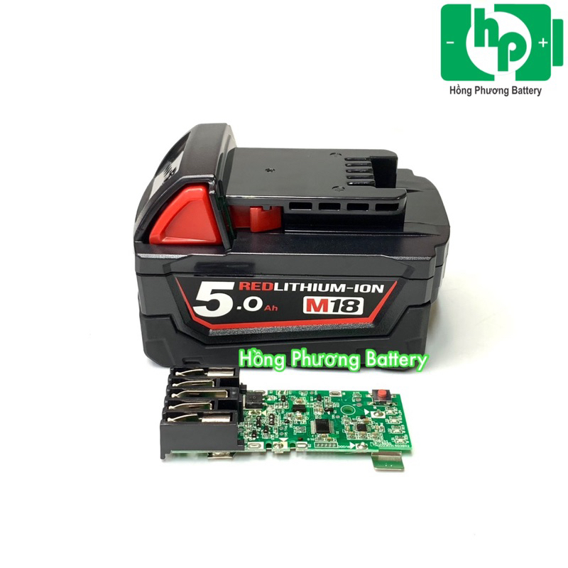 Vỏ, mạch MIL 5S2P 18V - 5Ah, mạch nhận sạc zin (HP)